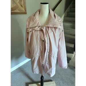Michael Kors Jacket Women's xl Pink logo Hooded Zip Jacket